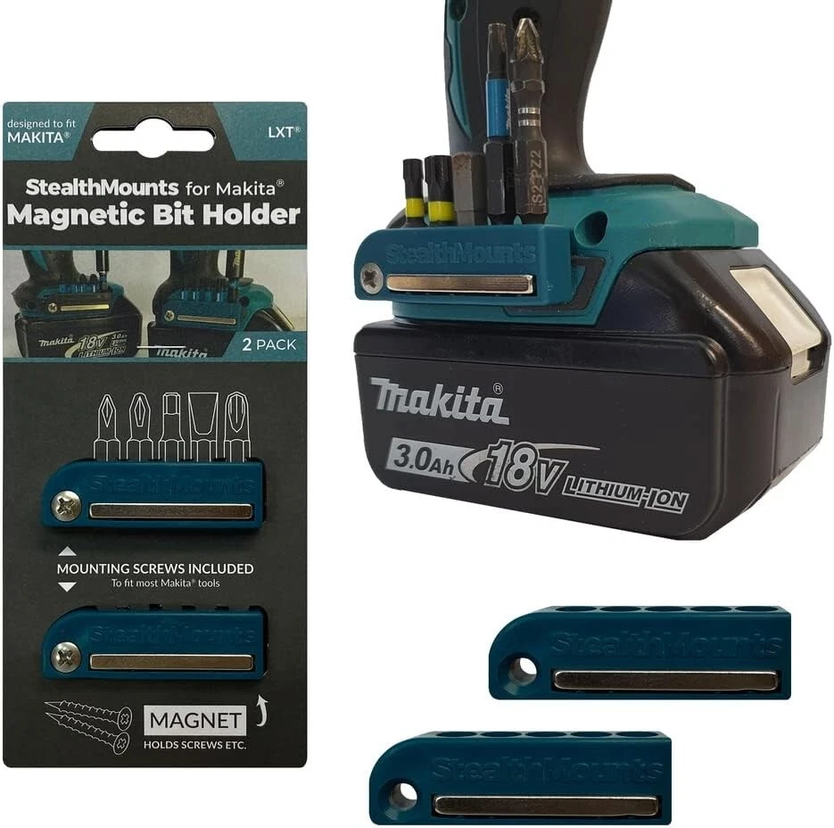 StealthMount Makita Magnetic Bit Holder - 2 Pack Drill Bit Organizer