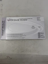 Braval Nitrile PF Medical Exam Gloves – Powder-Free, Latex-Free, Textured, Mediu