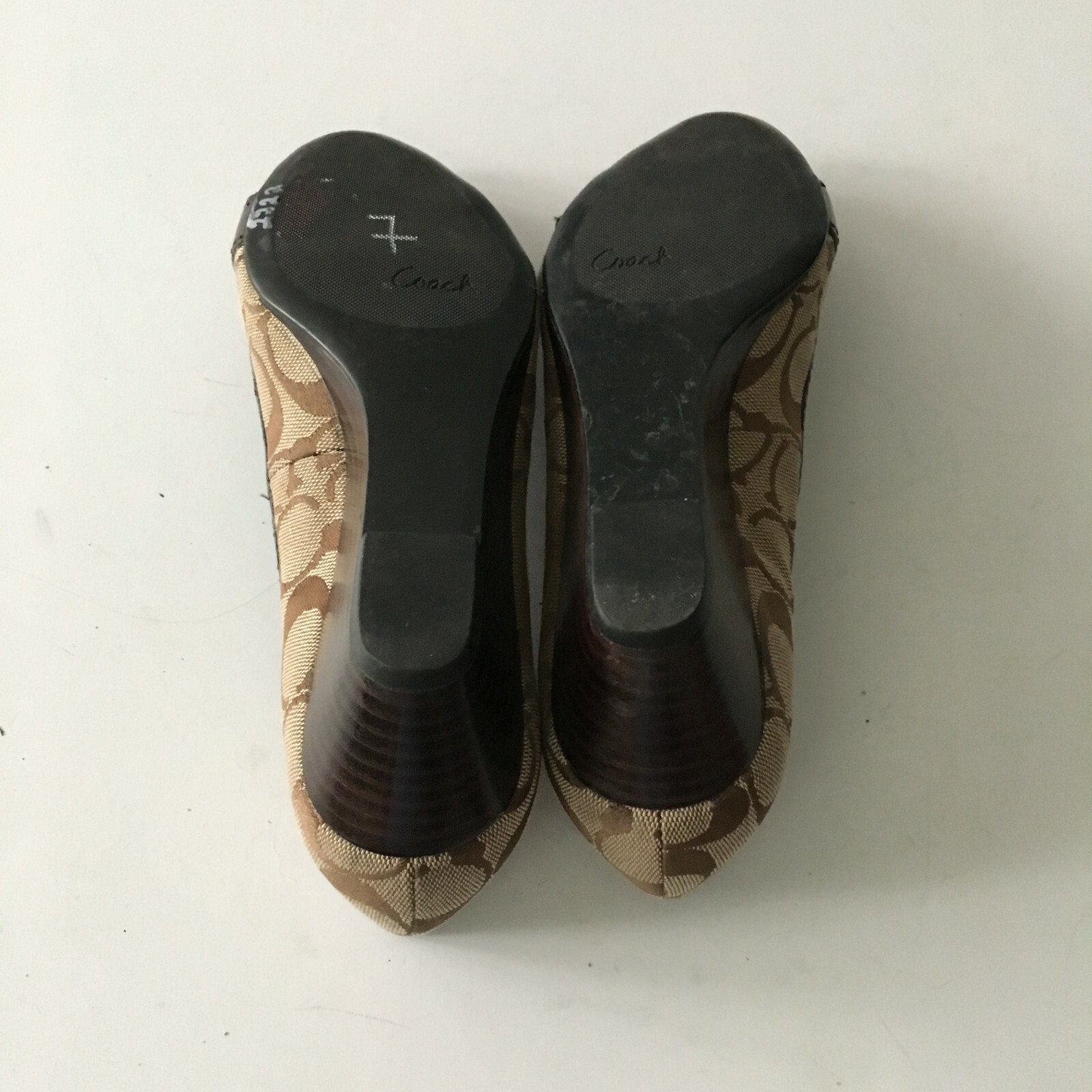 Coach Millie Women's Khaki/Espresso Wedge Pumps Brown… Gem