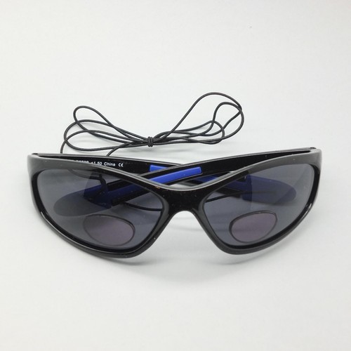 WrapAround Sunglasses +2.00 Bifocal Reading Glasses with Cord Black Devil Frame - Bild 4 von 4