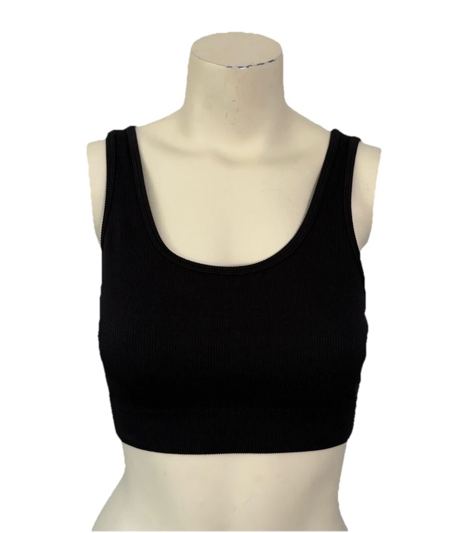 fabletics harper seamless ribbed cutout padded tank-bra