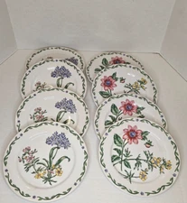 International Tableworks Stoneware TERRACE BLOSSOMS Lot of 8 Salad Plates
