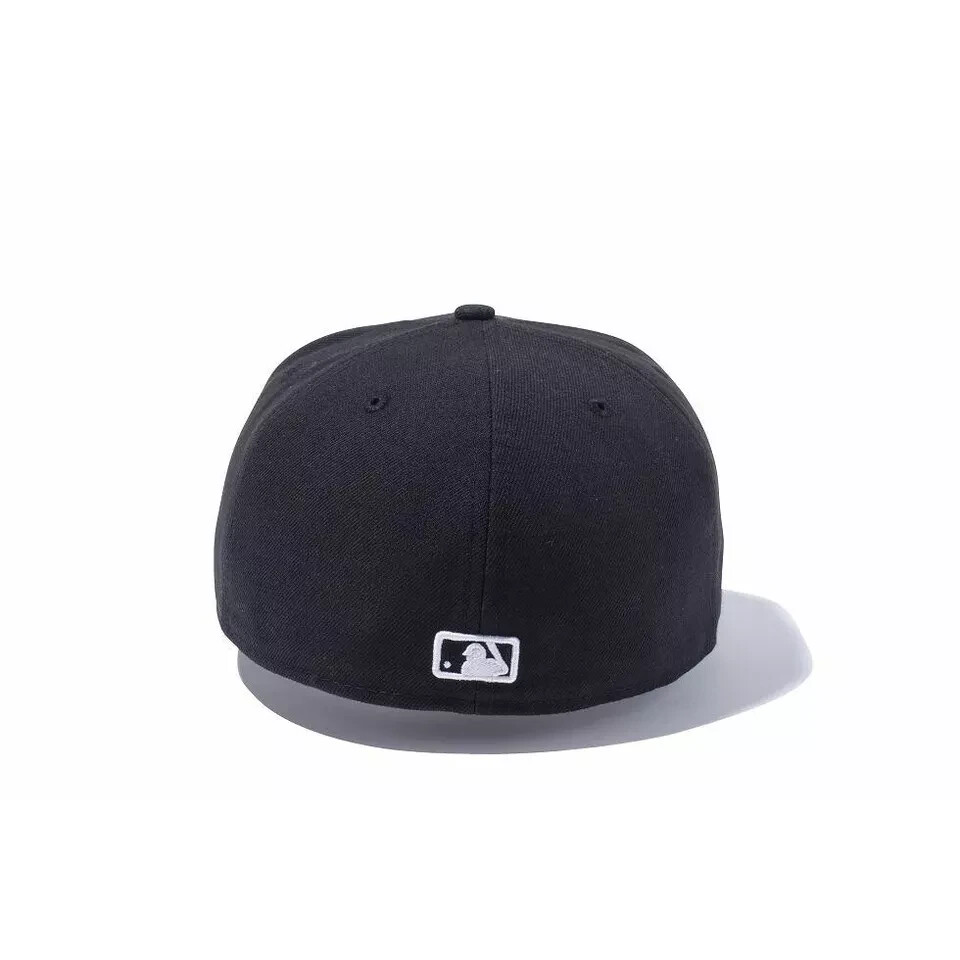 New Era 59Fifty MLB Logo Fitted Cap Umpire Hat Black White Major