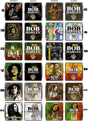 Bob Marley Cigarette Case Regular S Short Leather Metal/Credit Card&Money  Holder