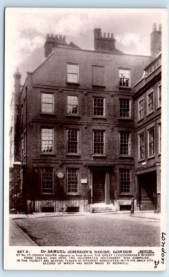 RPPC Dr. Samuel Johnson's House - London ENGLAND UK Postcard