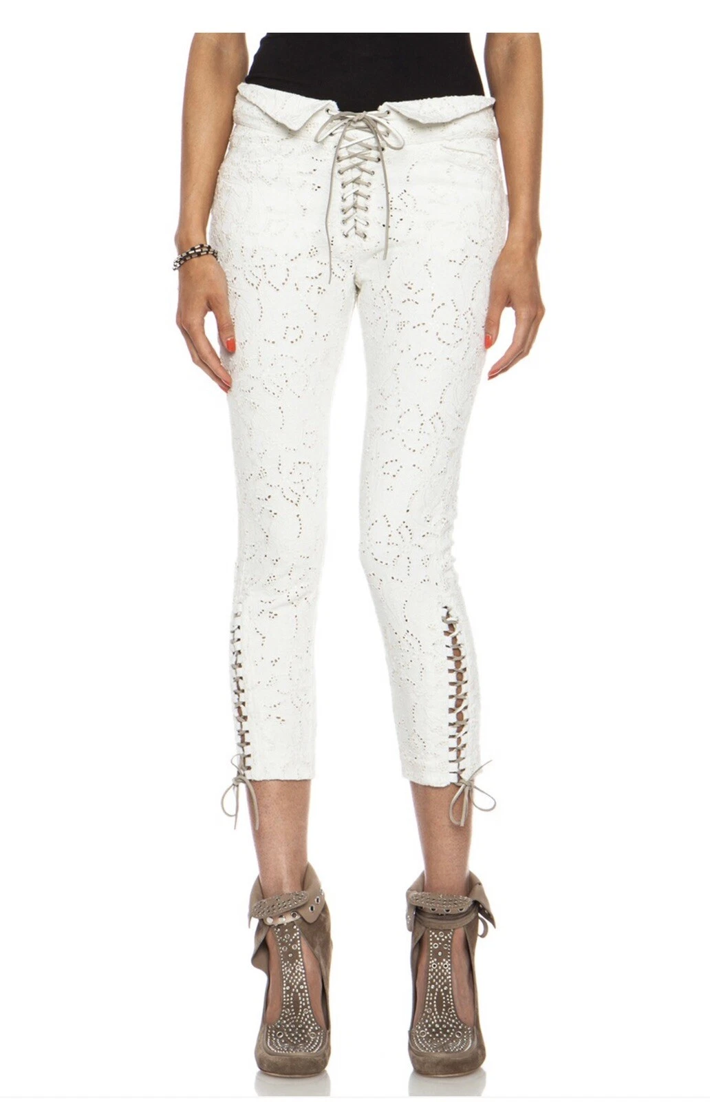 Isabel Marant Eyelet Cotton Cropped Capri Pants sz. 36 (FR)