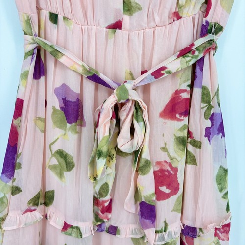Lauren Ralph Lauren Womens Size 6 Sleeveless Dress Soft Pink Floral Sheer Lined - Picture 5 of 14