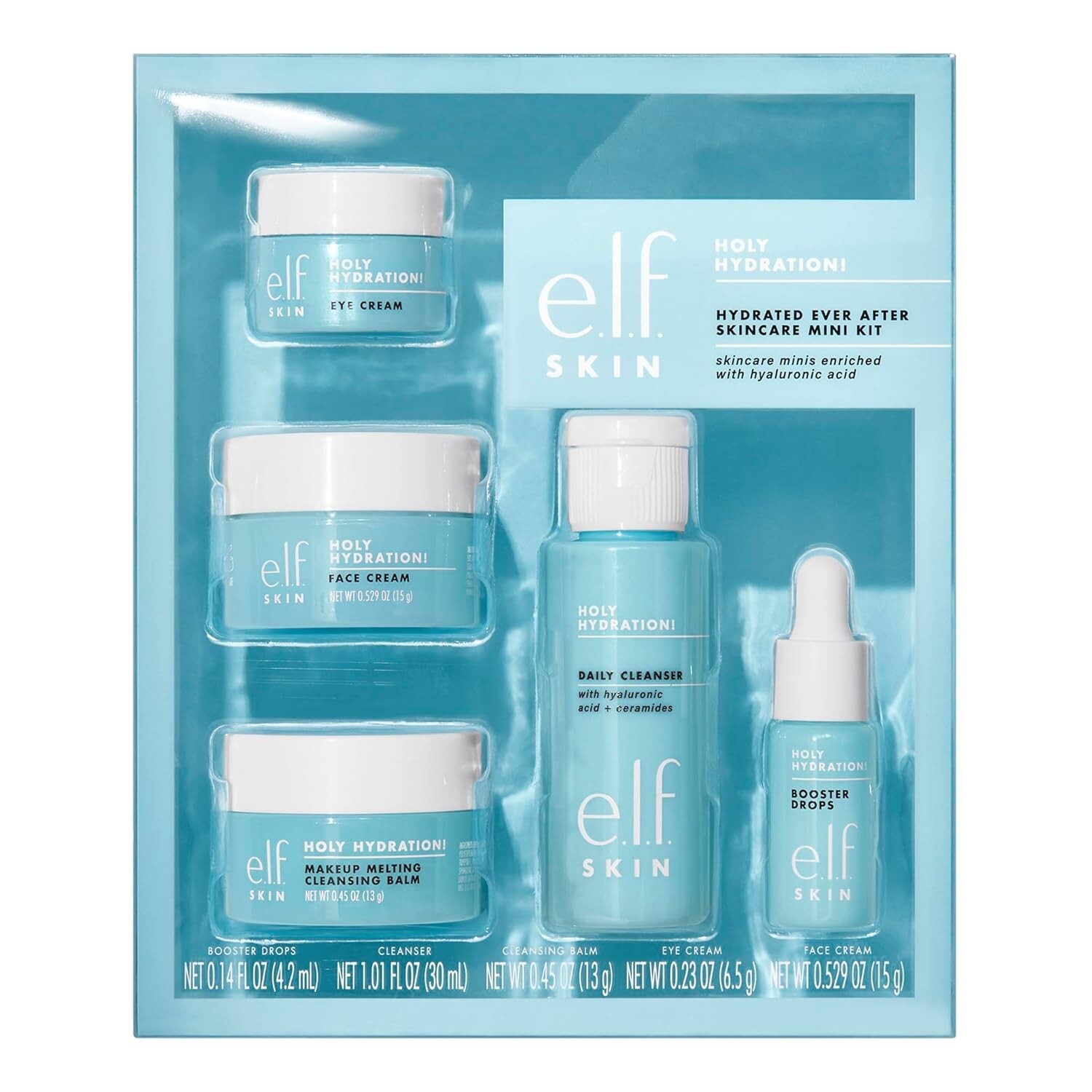 ELF SKIN Holy Hydration Mini Kit with Cleanser Makeup Remover and Moisturizing Eye Cream  