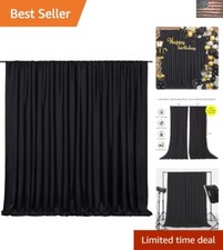 High-Quality 5ft x 10ft Polyester Black Backdrop Curtains for Weddings  Parties