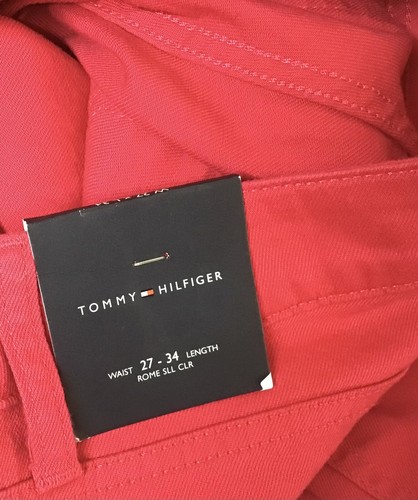 BNWT Ladies TOMMY HILFIGER ROME STRAIGHT Stretch Pink Jeans W27 L34 UK 8 (426B) - Picture 5 of 9