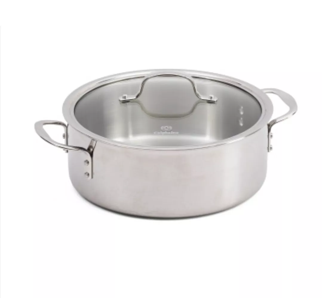 CALPHALON 5 qt. Tri-Ply Stainless Steel Dutch Oven