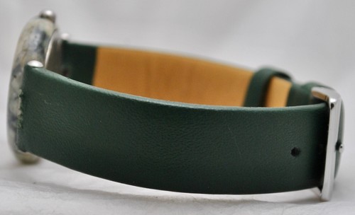 Vintage Tissot RockWatch Grey/Green Granite Stone Watch Black Leather Band R150 - Picture 3 of 8