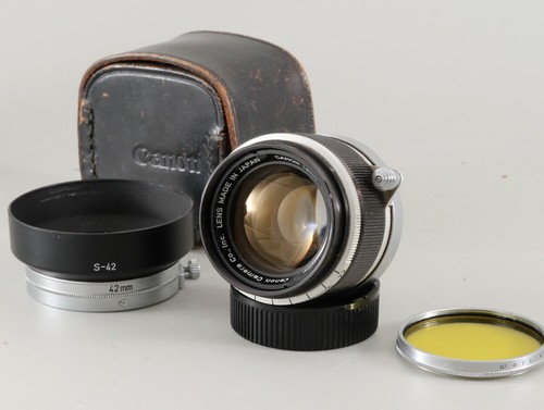 Canon 50mm F/1.8 III Leica LTM 39Objektiv mit Haube "AS-IS" aus Japan #3316