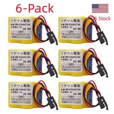 6pcs BR-2/3AGCT4A A98L-0031-0025 6V Lithium Battery for FANUC Black Plug
