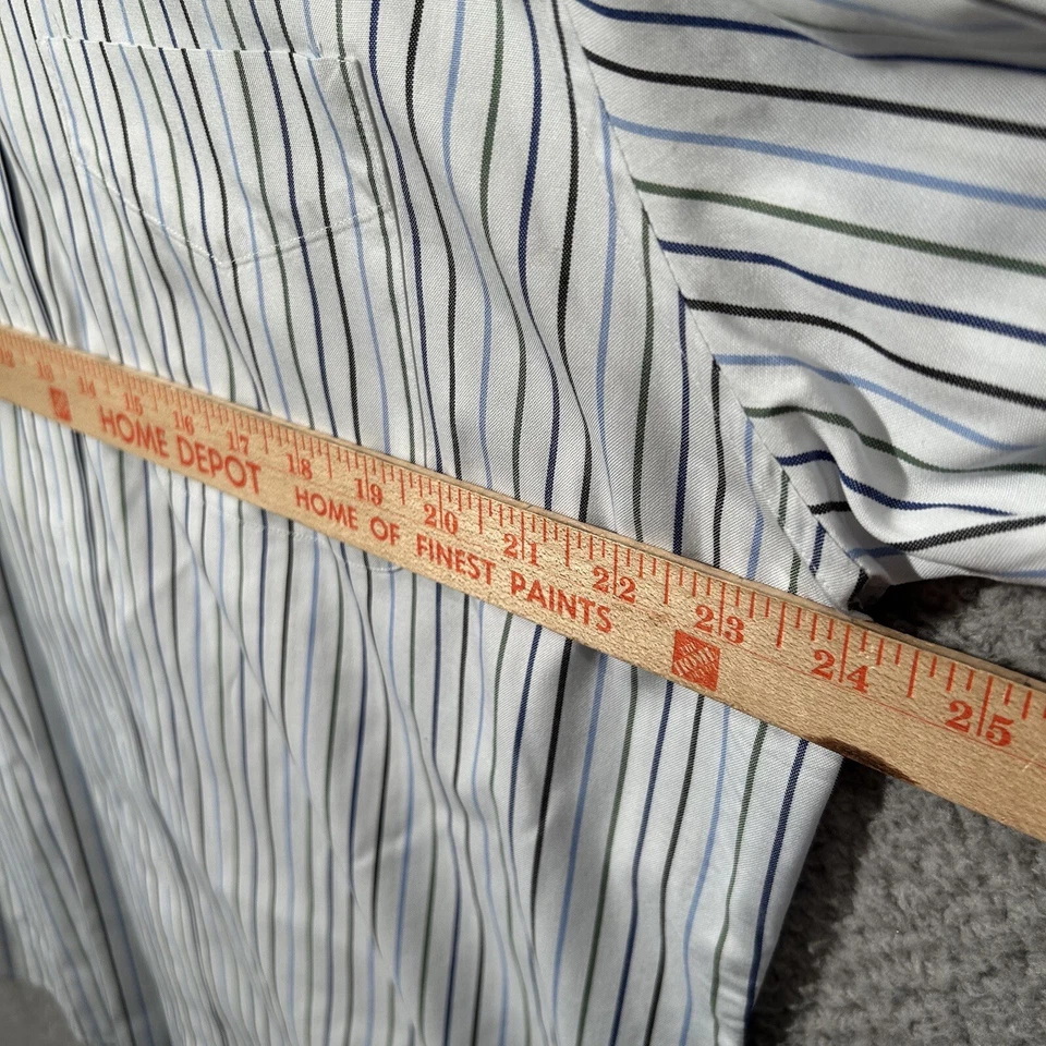 Club Room Slim Fit Striped Dress Shirt Men's XL 100% Cotton White - Image 4 of 4
