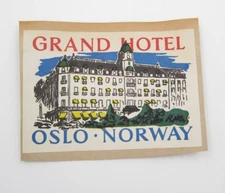 Vintage Grand Hotel Oslo Norway Ephemera (L10)