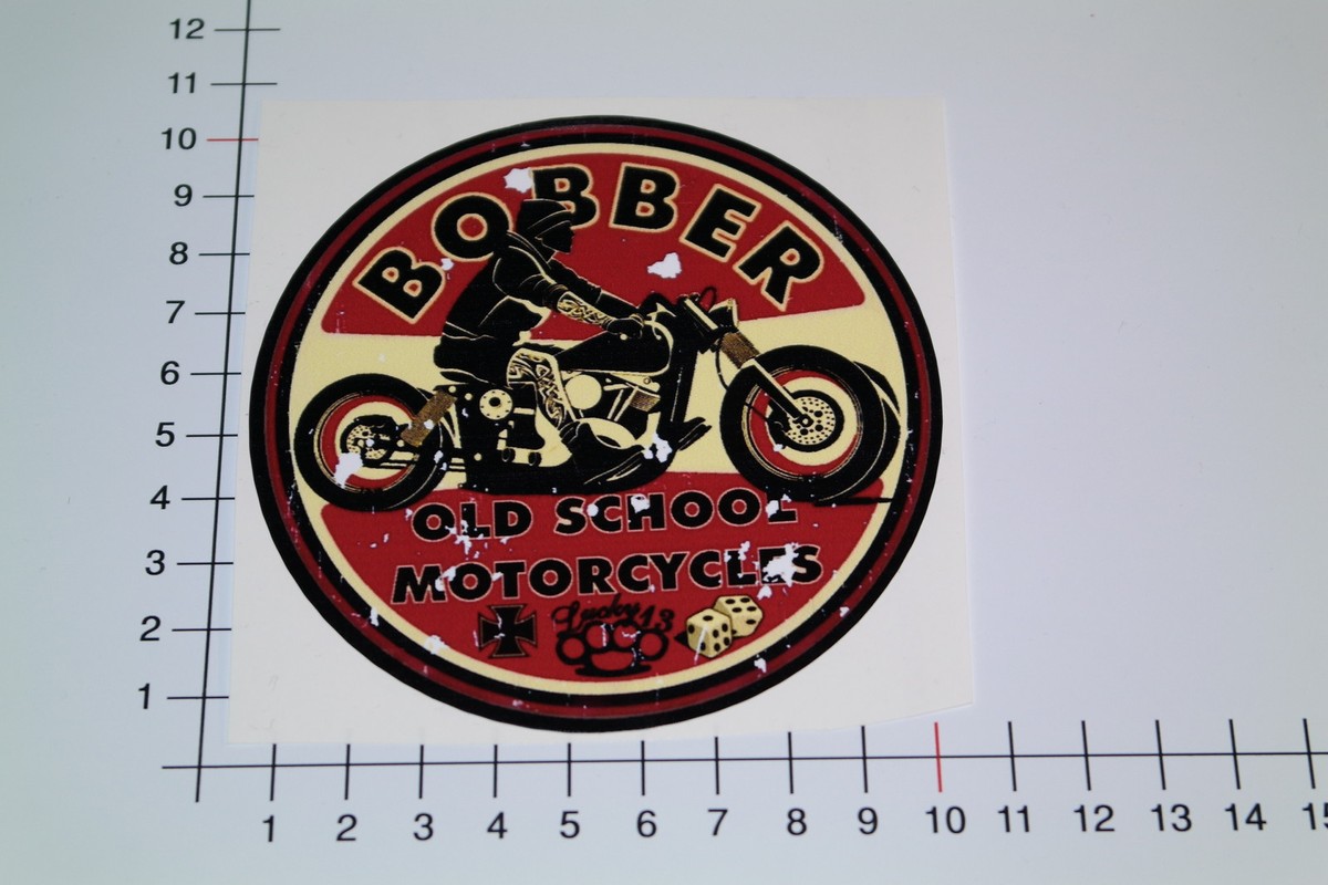 24/7stickers MG416 / 2X Bobber Oldschool Aufkleber Je 11x4,5cm Motorrad Biker Sticker Racing Oldtimer Vintage Retro Style Custom Umbau Rockabilly