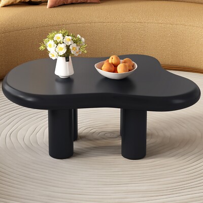 GUYII Black Coffee table Small Side Table Irregular End Table With 4 Legs