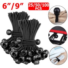 100 pcs 6 / 9 Black Ball Bungee Bungie Cord H...
