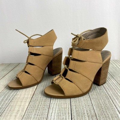 tan caged heels
