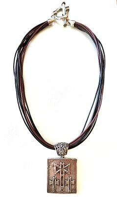 Pendant by Michele SS/925 & 9 Leather Cords SS Toggle Closure Isaiah 54:10