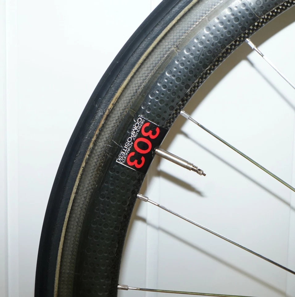 ПАРА ТРУБЧАТЫХ ТРУБЧАТЫХ КОЛЕС НА МОЛНИИ 303 С ЯМОЧКАМИ ИЗ КАРБОНА ДЛЯ ДОРОЖНОГО ВЕЛОСИПЕДА CAMPAGNOLO БЕСПЛАТНАЯ СТУПИЦА - Изображение 4 из 4