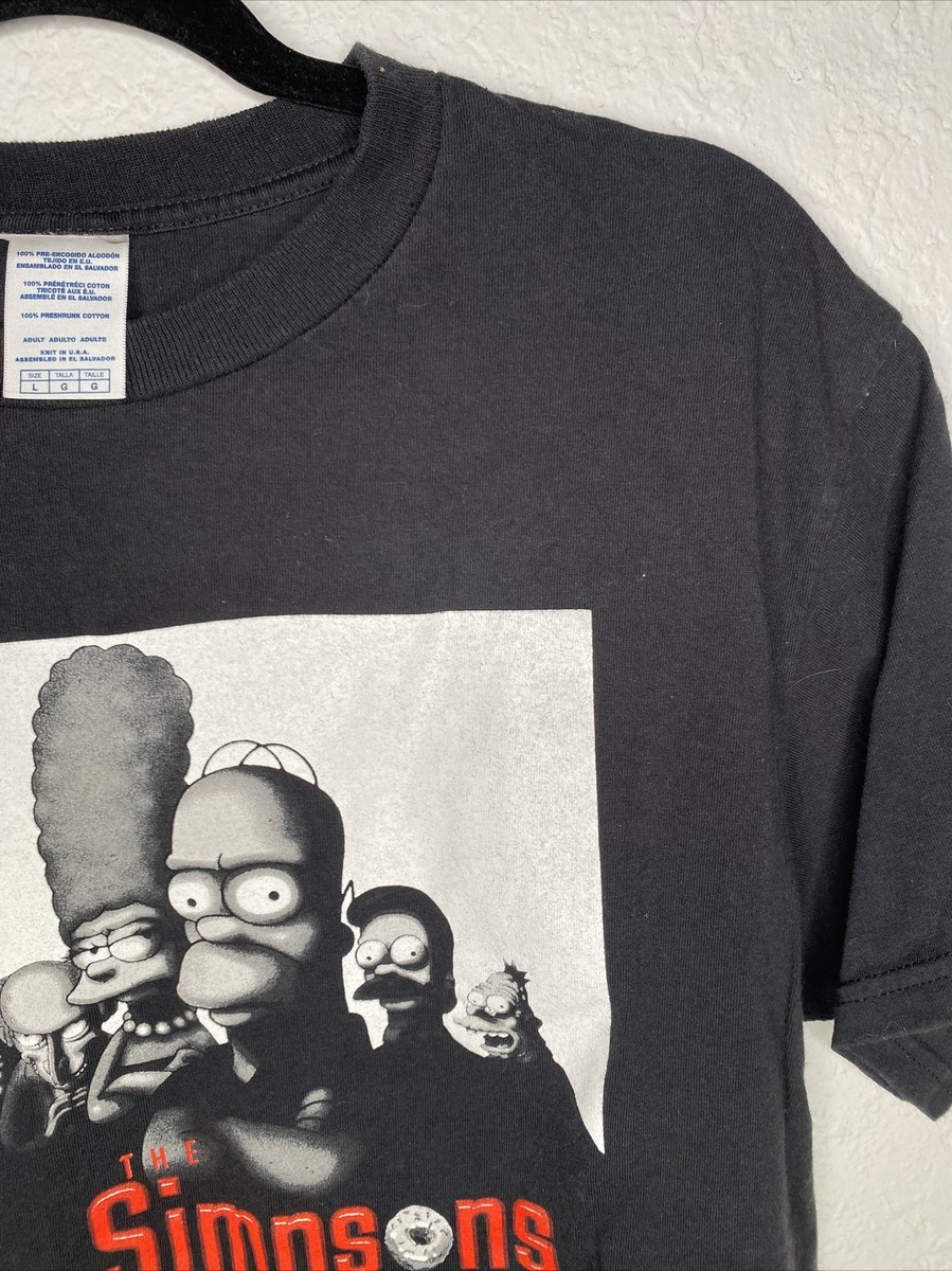 Vintage Mens The Simpsons Sopranos Italian Parody Shirt Xl Black