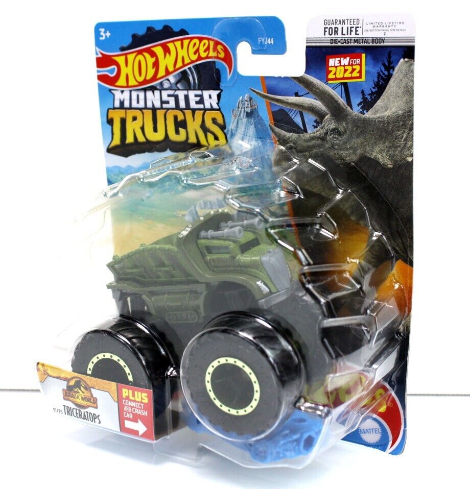 Hot Wheels Monster Truck 2022 Jurassic World TRICERATOPS Dinosaur 1:64  🌟NEW🌟