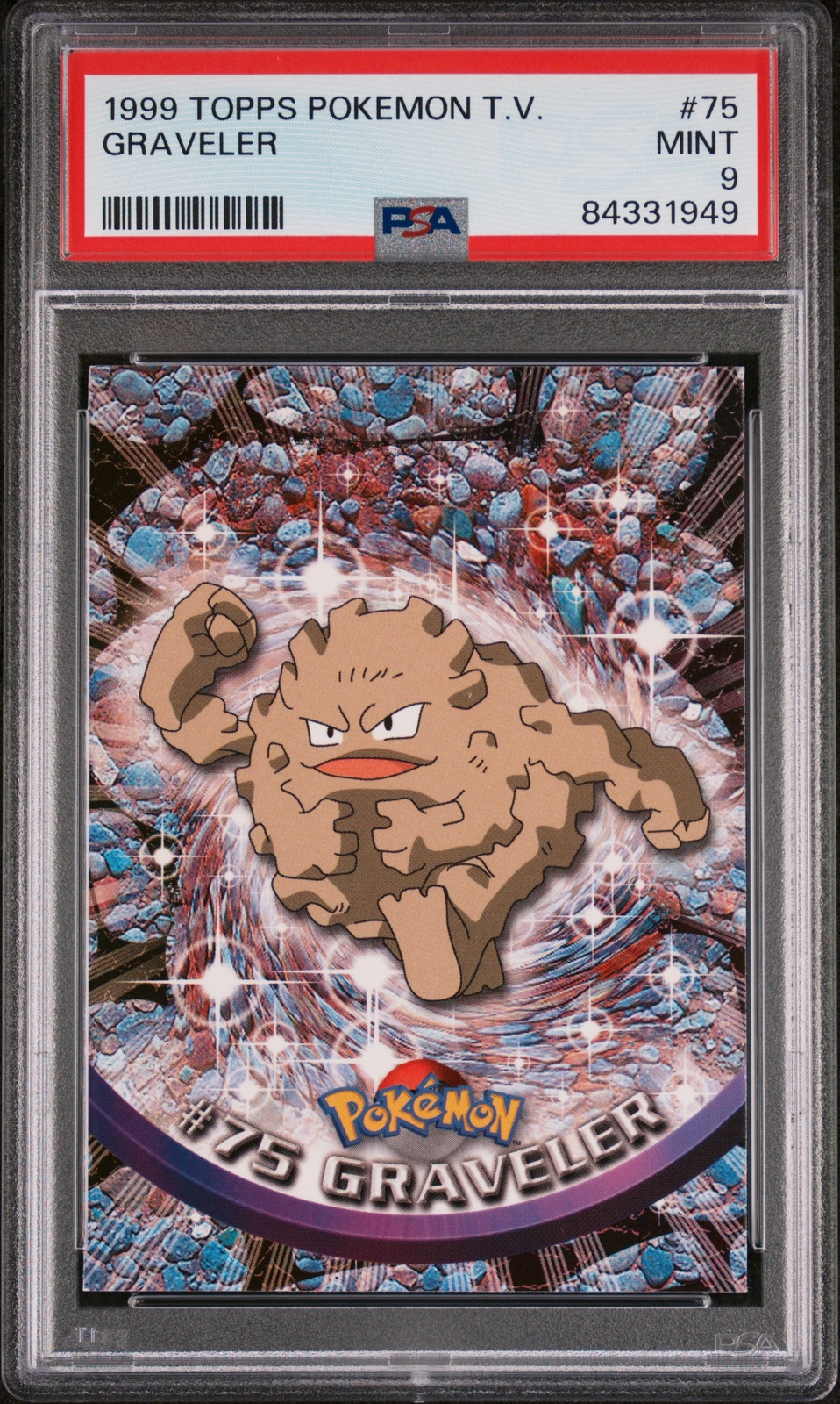 1999 TOPPS POKEMON TV #75 GRAVELER PSA 9 POP 47!
