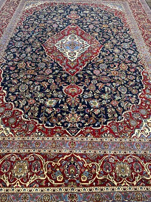 Fine Quality Handmade Classic Blue Floral Oriental Rug,Manchester Wool, 10'x13'
