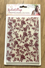 Crafter's Companion Rustic Cottage "Rose Garden" Embossing Folder 5"x7" New