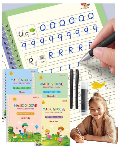 Large Handwriting Practice for Kids,Grooved Kids Writing Books for Kids,Magic... - Imagen 2 de 7