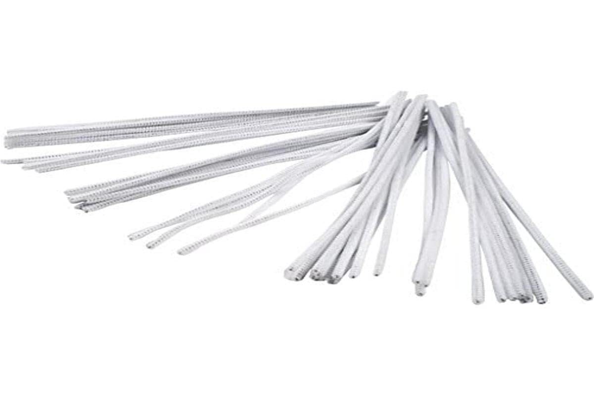 Pipe Cleaners, thickness 6 mm, L: 30 cm, white, 50pcs