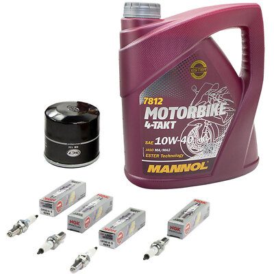 4L Inspektion für Yamaha YZF-R1 RN09 R1 YZF 2002-2003 Set Öl Ölfilter Zündkerzen