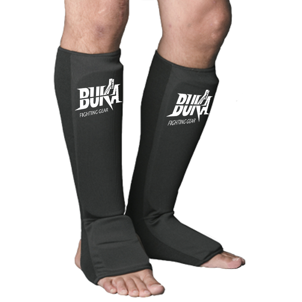BUKA Shin Instep Protectors Foot legs Guards Pads kick Boxing MMA Muay