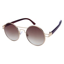 Ladies UV400 Protection Poly carbonate Lens Fashion Sunglasses Gold/Brown
