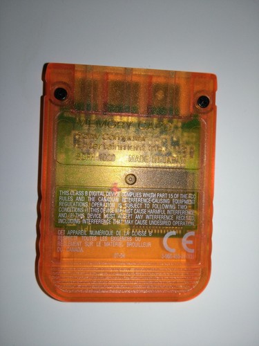 Sony Playstation PS1 Memory Card Orange genuine works - Foto 2 di 2