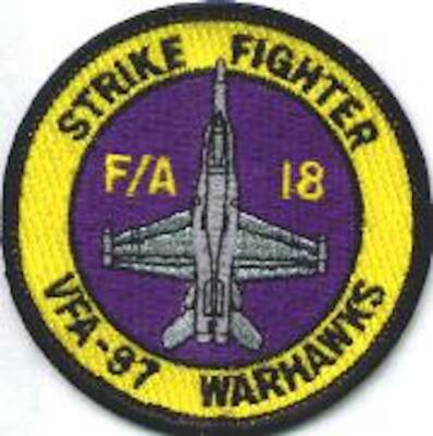 5'' NAVY VA-97 A/C BULLET YELLOW PURPLE CVN-70 EMBROIDERED JACKET PATCH