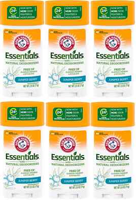 ARM & HAMMER Essentials Solid Deodorant, Clean(Juniper Berry), Wide Stick,