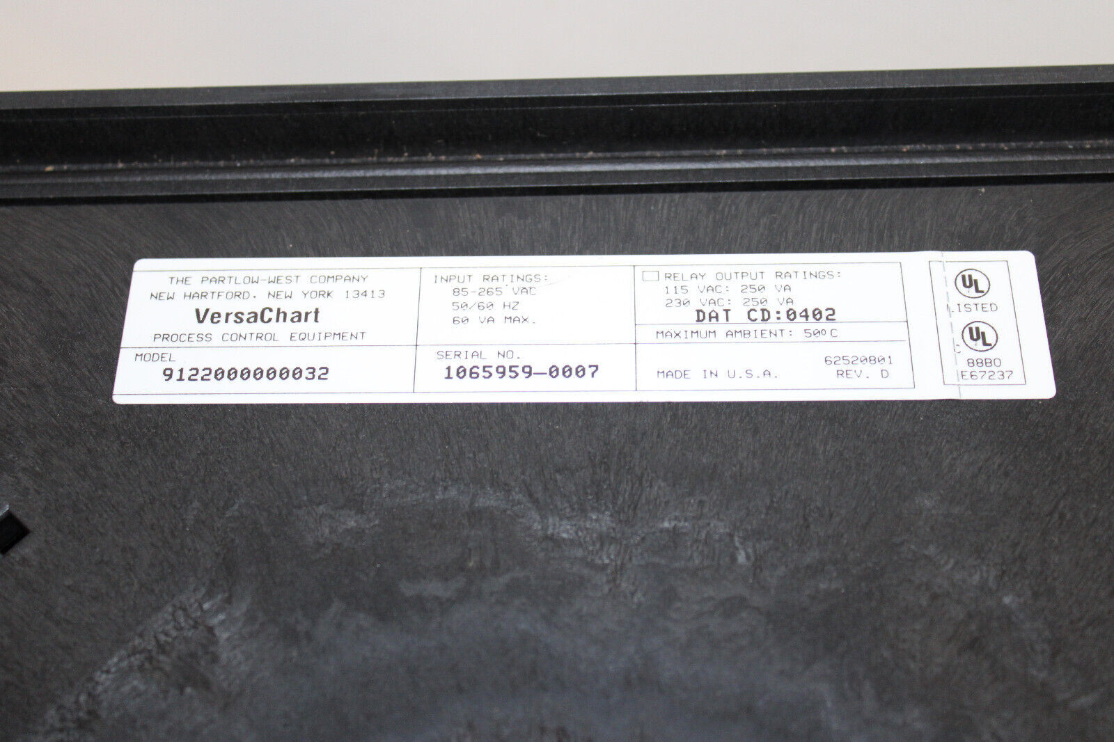 PARTLOW VERSACHART 9122000000032 2 PEN 2 COLOR 2 INPUT CHART RECORDER NEW