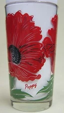 Poppy  Peanut Butter Glass Glasses Drinking Kitchen Mauzy 87-4