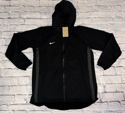 Men s Nike Basketball Therma-Fit Hooded Jacket Black FD1132-010 Large