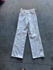 Vintage 70s Evian Jrs Women  s Bellbottom Flare Pants Adjustable 4 White