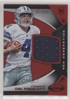 2016 Certified New Generation Jerseys Mirror Red /299 Dak Prescott Rookie RC s7f