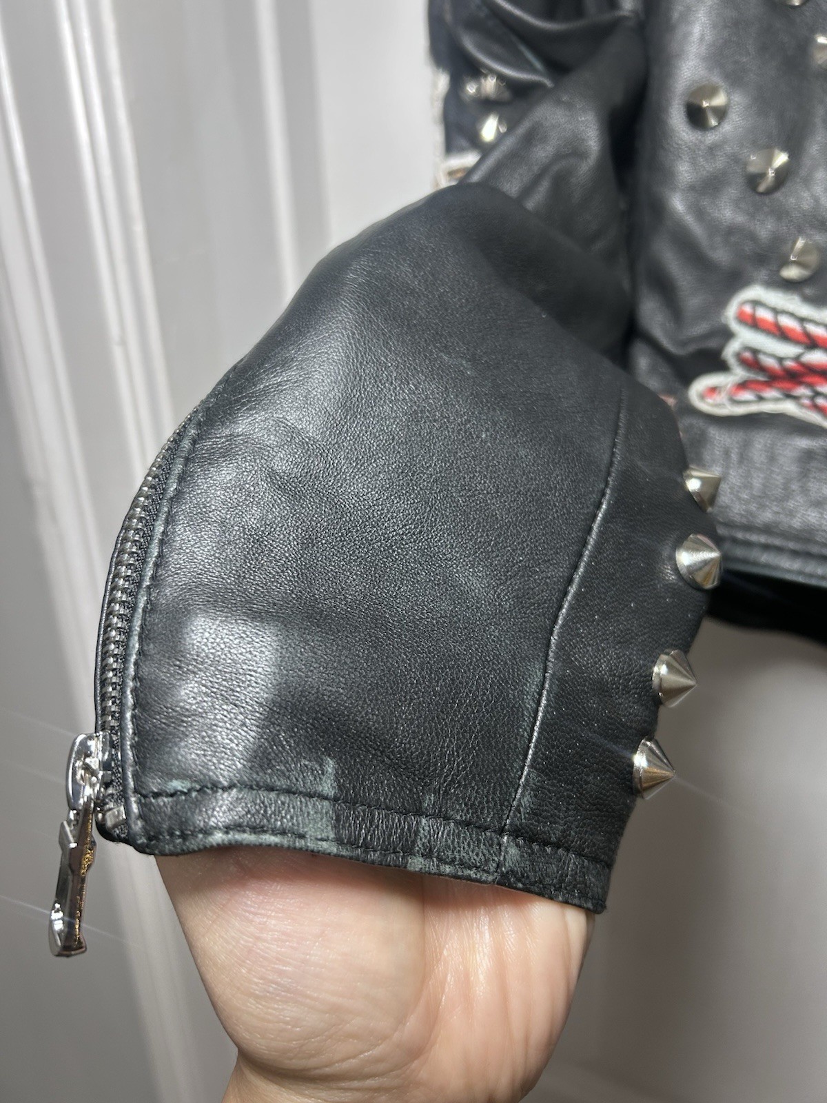 Zara Real Leather Studded Patchwork Jacket - image 7