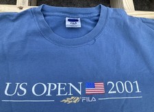 Vintage FILA US Open Tshirt size L- tournamnt year 2001