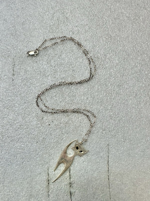 .925 Sterling 20'' Figarokette B Mcm Atomkatze Anhänger Halskette 