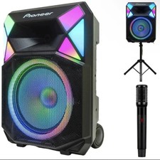Pioneer PSX615 700W 15 Party Speaker Auracast Lights w/ Wireless Mics Stand