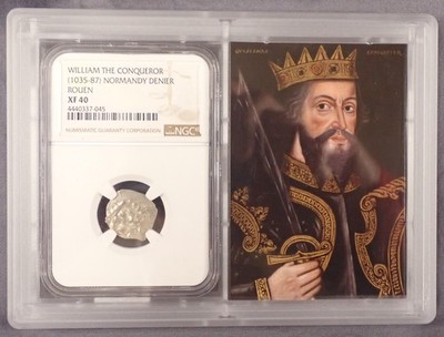 William the Conqueror Silver Denier Rouen Normndy 1035-87 NGC XF40 Hammered coin