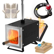 MMasters 1 Burner Propane Forge Kit – Square Mini Gas Forge with Base for Kni...